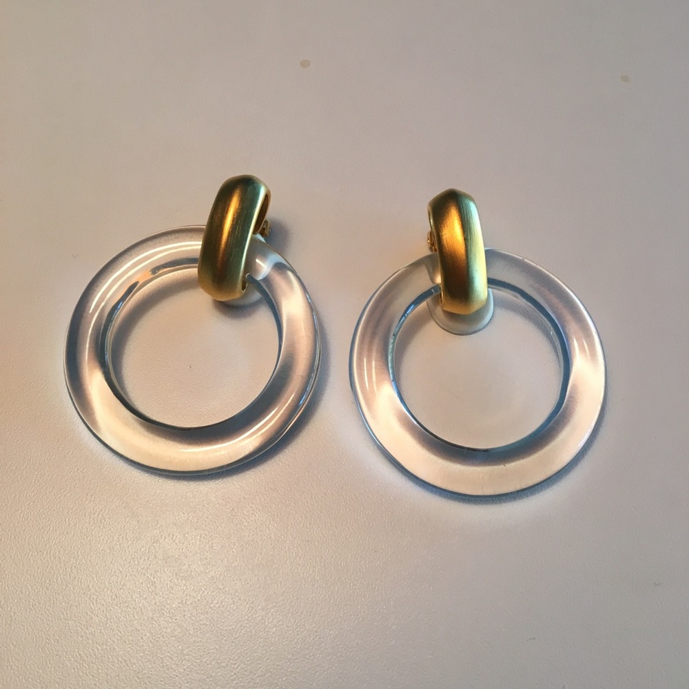 Kenneth Jay Lane Acrylic Hoop Earrings